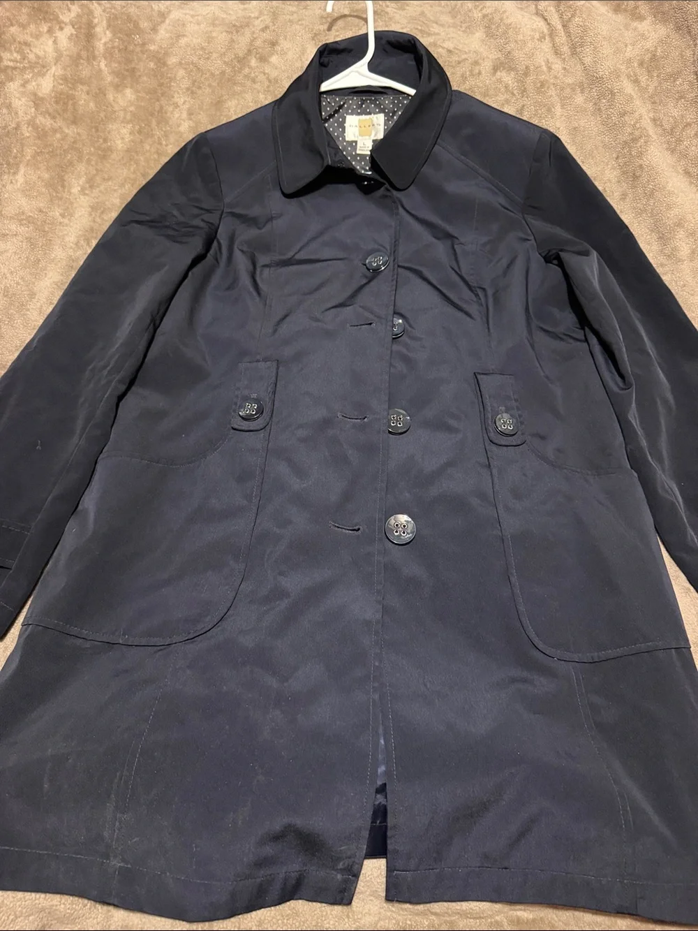 Gallery Navy Classic Trench Coat